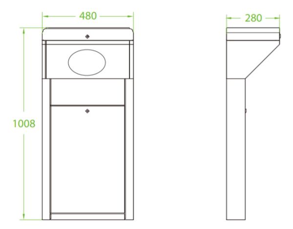 Турникет-трипод тумбовый ZKTeco TS1000M Pro без считывателей (с планками)