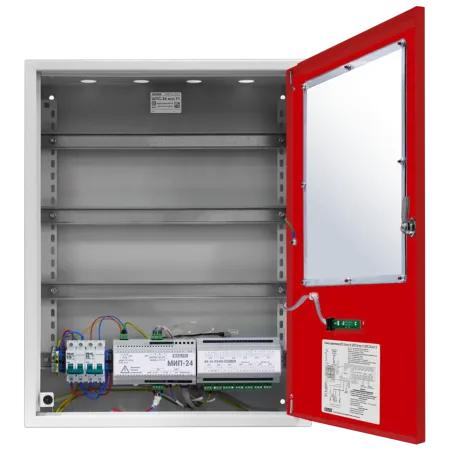 Шкаф ШПС-24 исп.11 красный с окном, для монтажа средств пожарной автоматики