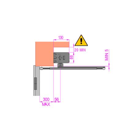 Шарнирный рычаг Came 818XA-0071 для приводов FLUO-SW3, для открывания створки наружу