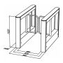 Турникет с распашными створками ОМА-84.687 (AA) из нержавеющей стали и стекла
