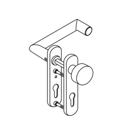 Комплект нажимных ручек dormakaba CORE 8907 / 3020 / 7051 PZ/72