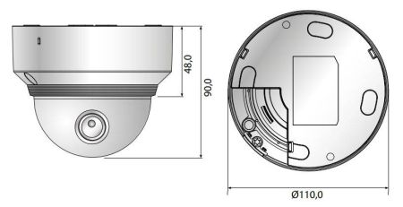Купольная сетевая IP-видеокамера 2Мп Wisenet XND-6020R (4мм)