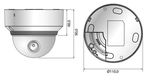 Купольная сетевая IP-видеокамера 2Мп Wisenet XND-6020R (4мм)