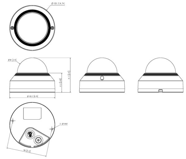 Антивандальная сетевая IP-видеокамера 5Мп Wisenet QNV-8020R (4 мм)