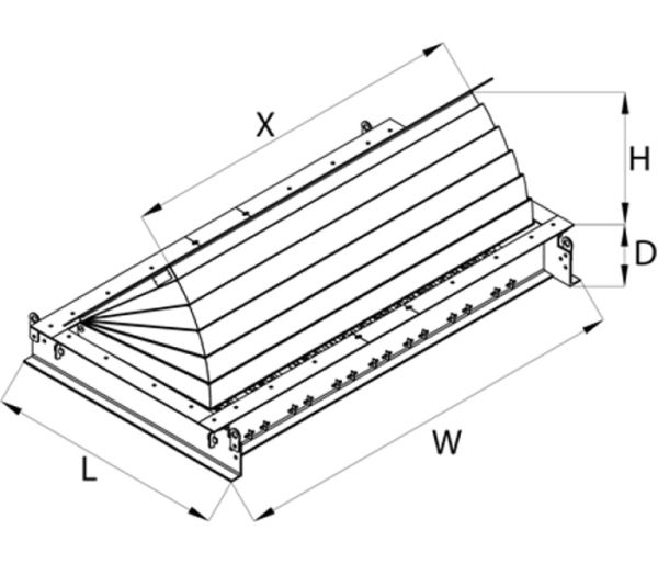 Блокиратор дорожный гидравлический HRB 900 SHALLOW (HRB-35P90-2p-SHLW) с двумя гидроцилиндрами, длина 3500 мм