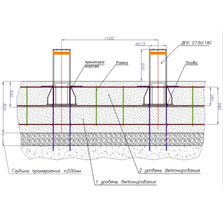 Противотаранный боллард Silar ДПС 27.50.18С, стационарный