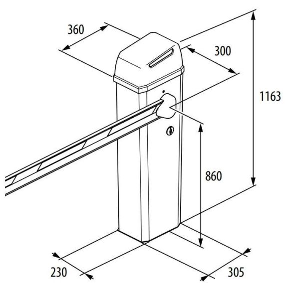 Шлагбаум автоматический FAAC B614/5 с прямоугольной стрелой 4.8 м