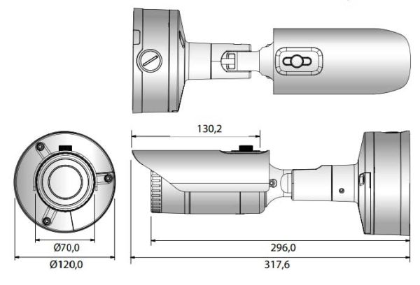 Антивандальная сетевая IP-видеокамера 5Мп Wisenet XNO-8040R (7мм)