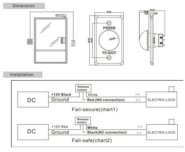 Кнопка выхода механическая HikVision DS-K7P05