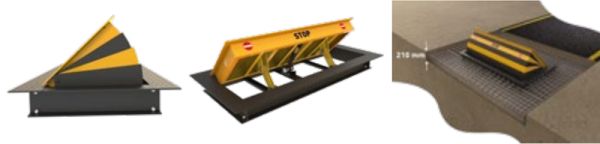 Блокиратор дорожный гидравлический TRB 600 SHALLOW (TRB-30P60-SHLW) с двумя гидроцилиндрами, длина 3000 мм