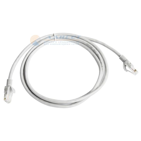 Патч-корд Лансет UTP4 пары, Кат.5е, 2хRJ45, T568B, GY, 100Mhz, BC, 2 метра