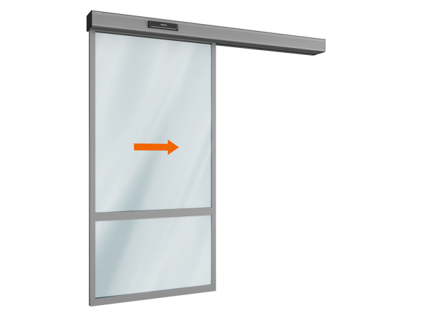 Автоматическая раздвижная дверь Doorhan (одна подвижная лайтстворка) для привода AD-SP