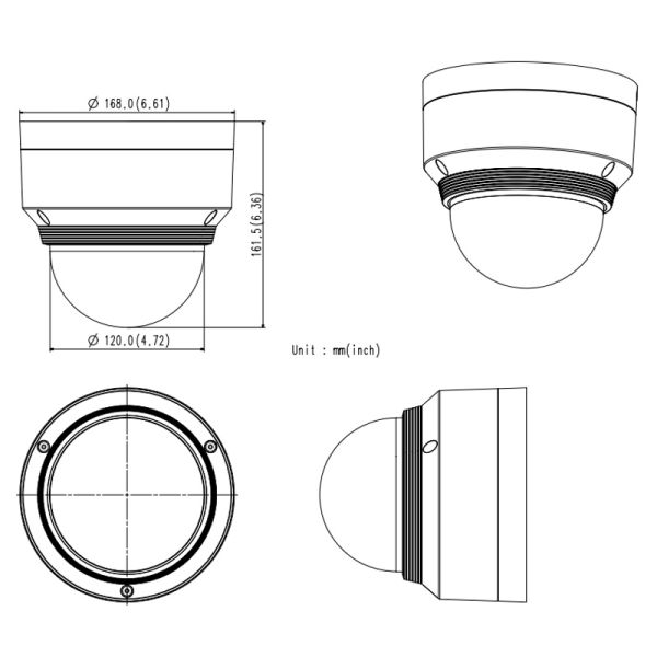 Купольная антивандальная PTZ-видеокамера 2Мп Wisenet XNP-6120H (5.2-62.4 мм), 12x зум