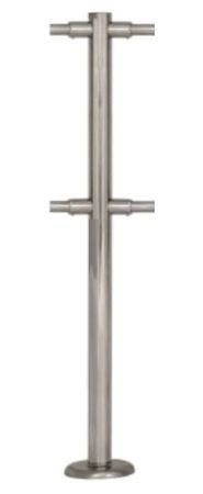 Стойка ограждения быстросъемная ОБ1/2-2-90 ХРОМ угловая