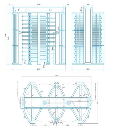 Полноростовой двухпроходной роторный турникет Блокпост Спектр СТ 2А автоматический
