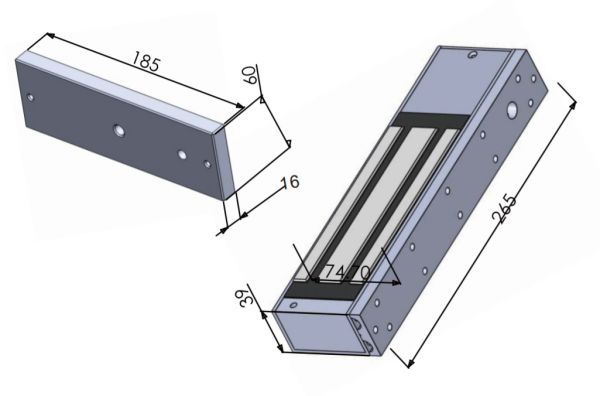 Электромагнитный замок ZKTeco LM-5005, 500 кг