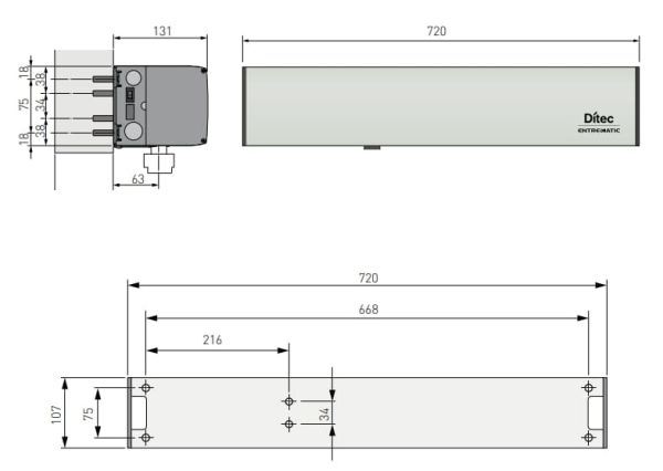 Автоматический привод Ditec DAB105 для распашных дверей до 110кг