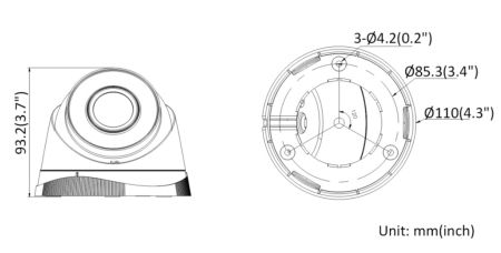 Уличная IP-камера 2Мп HiWatch IPC-T020(B) (2.8 мм) с фиксированным объективом