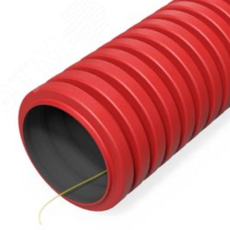 Труба ПНД гофрированная PR15.0266 32 мм, двустенная, гибкая, тип 450 (SN34), с зондом, красная