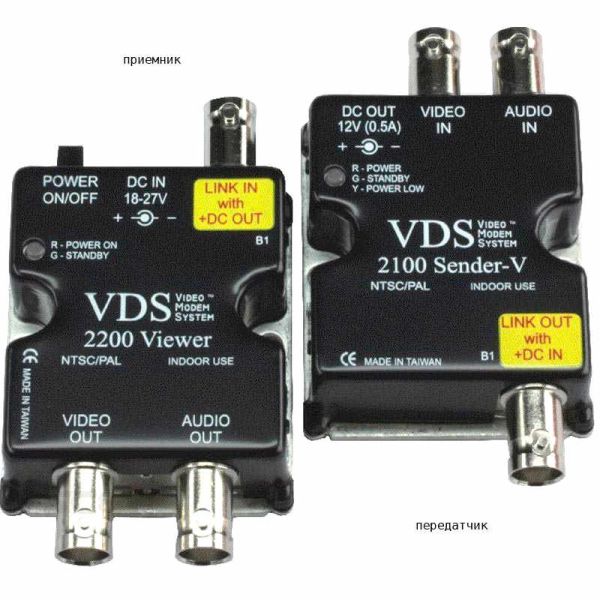 Комплект приемопередатчиков видеосигнала SC&T VDS 2100/2200 по коаксиальному кабелю до 500 м