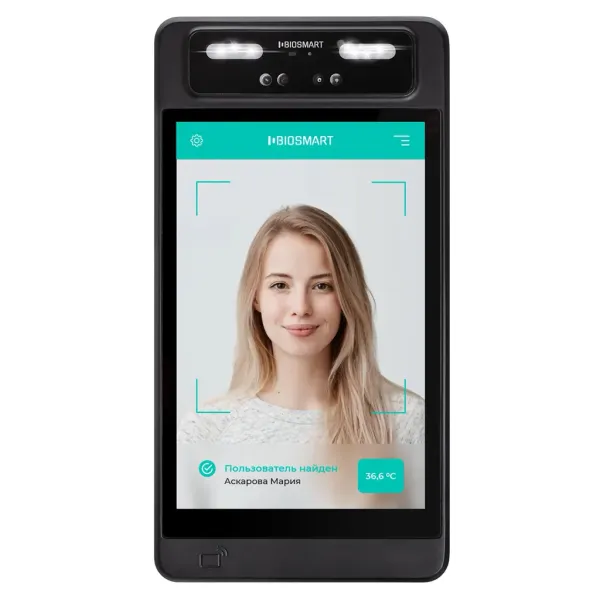 Терминал биометрический BioSmart Quasar MFR (EM-Marine, Mifare, NFC) идентификации по лицу, RFID-картам и смартфону