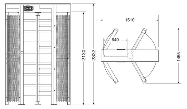 Турникет полноростовой Came Guardian PSGS3 уличный из окрашенной стали Турникет полноростовой Came Guardian PSGS3 уличный из окрашенной стали
