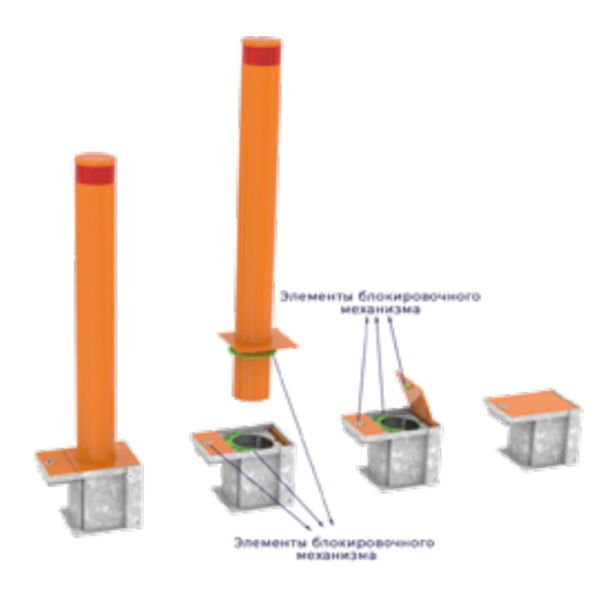 Блокиратор съемный Came TBD 220S900 RMB-INOX, диаметр 220 мм, высота 900 мм