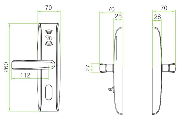 Электронный замок для гостиниц ZKTeco LH4000 с RFID считывателем Mifare