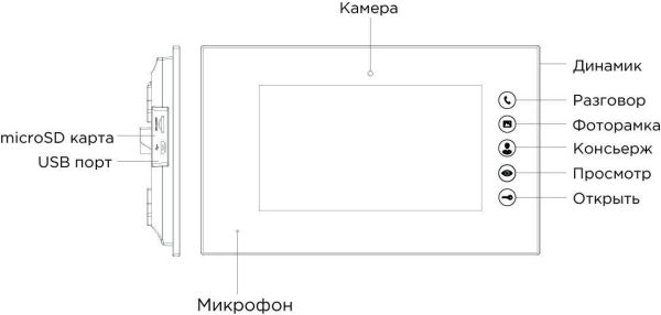 Видеодомофон BAS-IP AQ-07LA Black без камеры Видеодомофон BAS-IP AQ-07LA Black без камеры