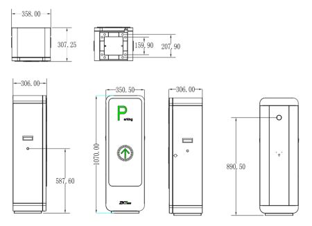 Комплект автоматического шлагбаума ZKTeco BGM2000R-3M с круглой стрелой 3 метра