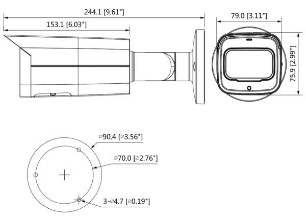 IP-видеокамера уличная 2Мп Dahua DH-IPC-HFW5241TP-ASE-0360B-S3 с искусственным интеллектом