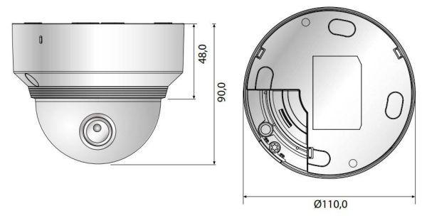 Купольная сетевая IP-видеокамера 5Мп Wisenet XND-8020R (3.7мм)