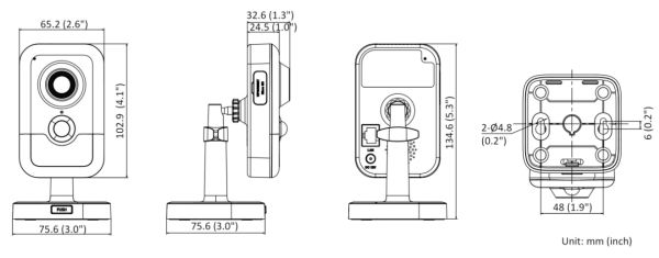 Компактная IP-камера 2Мп HiWatch IPC-C022-G2 (2.8 мм) с PIR-датчиком и микрофоном