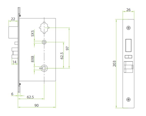 Электронный замок для гостиниц ZKTeco LH6000 с RFID считывателем Mifare