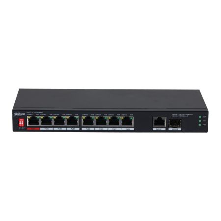 Неуправляемый 8-портовый PoE коммутатор Dahua DH-PFS3110-8ET1GT1GF-96