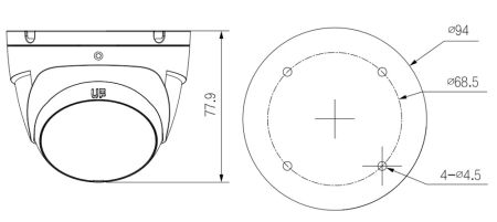 HD-CVI видеокамера 5Мп Dahua DH-HAC-T2A51P-U-0280B-S2, IP67, с ИК-подсветкой до 30 м