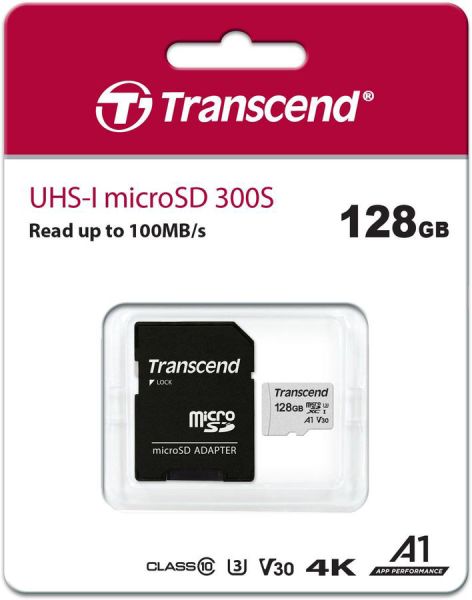 Карта памяти microSDXC Transcend 128 ГБ, TS128GUSD300S-A Карта памяти microSDXC Transcend 128 ГБ, TS128GUSD300S-A