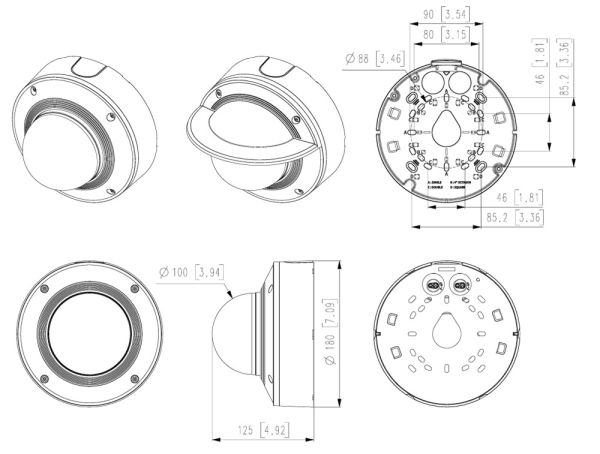 Антивандальная сетевая IP-видеокамера 4К 8Мп Wisenet PNV-A9081RLP (4.5-10 мм) с распознаванием номеров