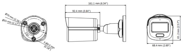 Уличная HD-TVI видеокамера 2Мп HikVision ColorVu DS-2CE10DF3T-FS (3.6 мм) с микрофоном (AoC)