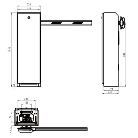 Шлагбаум автоматический Hikvision DS-TMG4B1-LA (2+2 м) со складной стрелой