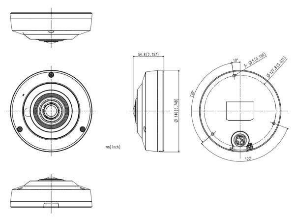 Панорамная Fisheye IP-видеокамера 6Мп Wisenet XNF-8010R (1.6 мм)