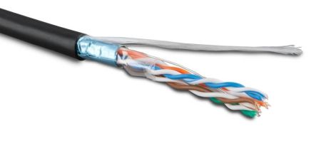 Кабель витая пара экранированный внешний Hyperline FUTP4-C5E-S24-OUT-LSZH