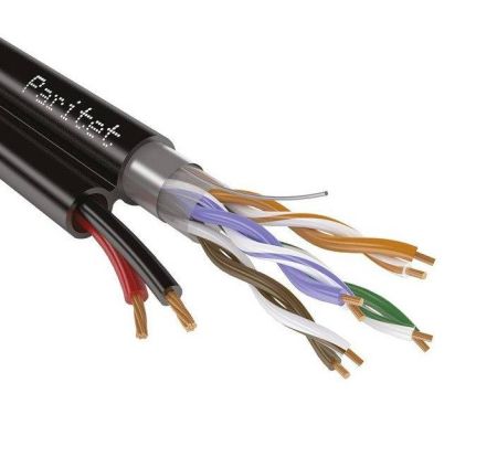 Комбинированный кабель витая пара Паритет combi F/UTP4 Cat5e PE 2х0,75 для СКС и IP-сетей