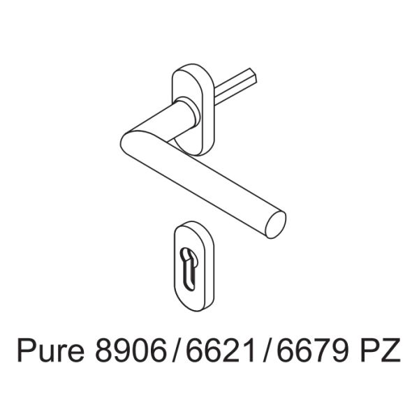Комплект ручек dormakaba Pure 8906 / 6621 / 6679 для профильных дверей