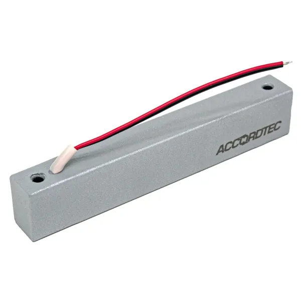 Электромагнитный замок AccordTec ML-100K с уголком, серебряный металлик