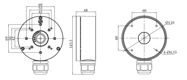 Монтажная коробка RVi-2BMB-3 для видеокамеры