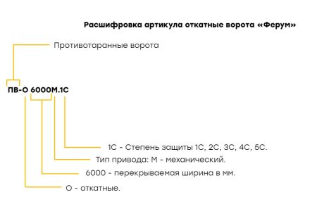Противотаранные откатные ворота AR-GO Ферум ПВ О 4500М.4С, высота 2500 м