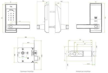 Электронный замок ZKTeco AL10DB с RFID считывателем Mifare и Bluetooth
