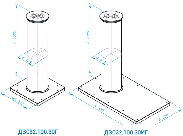 Противотаранный боллард Silar ДПС 32.100.30Г с протоколом натурных испытаний