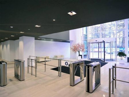 Турникет-трипод тумбовый PERCo ТВС01.9А (с автоматическими планками Антипаника) с картоприемником